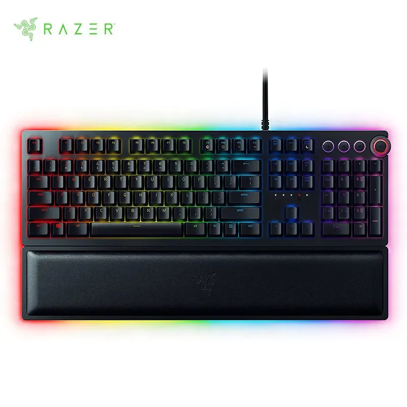 

Razer Huntsman Elite Gaming Keyboard Clicky Optical Switches - Chroma RGB Lighting - Magnetic Wrist Rest - Dedicated Media Keys