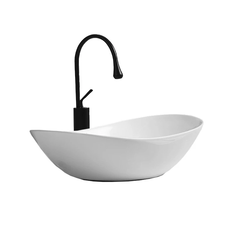 

Роскошная керамическая большая раковина в скандинавском стиле, бытовая белая настольная раковина для мытья рук, креативная художественная раковина для ванной комнаты