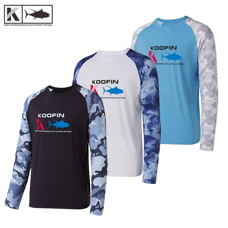 

2023 New iUPF 50+ Koofin Fishing Shirts Men Long Sleeve Performance Running Shirt Quick Dry Fishing Dresses Outdoor Sweatshirt