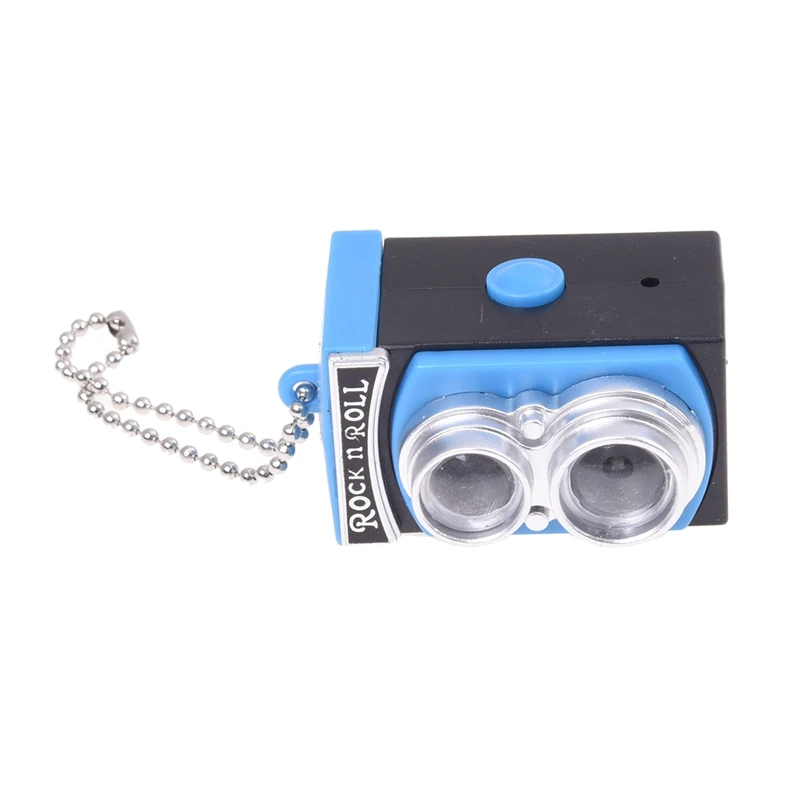 Cute Mini Double Twin Lens Reflex TLR Camera Style LED Flash Light Torch Shutter Sound Keychain |