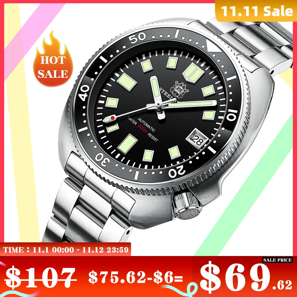 Цена Часы мужские водонепроницаемые механические из нержавеющей стали с сапфировым стеклом