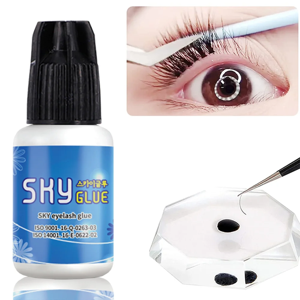 

Original Korea Eyelash Extension Glue SKY S+ Glue 1-2s Fast Drying Lash Extensions Adhesive 6-7 Weeks Extra Strong Retention