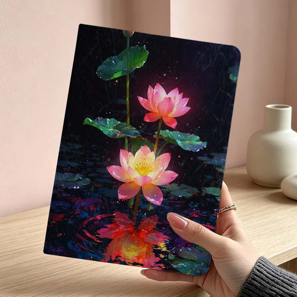 Фото Мягкий чехол с узором цветущих лотосов для планшетов Samsung Galaxy Tab S11 S10 S9 S8 S7 S6 A11 A9 A8 A7 Ultra Lite FE Plus Inch №5