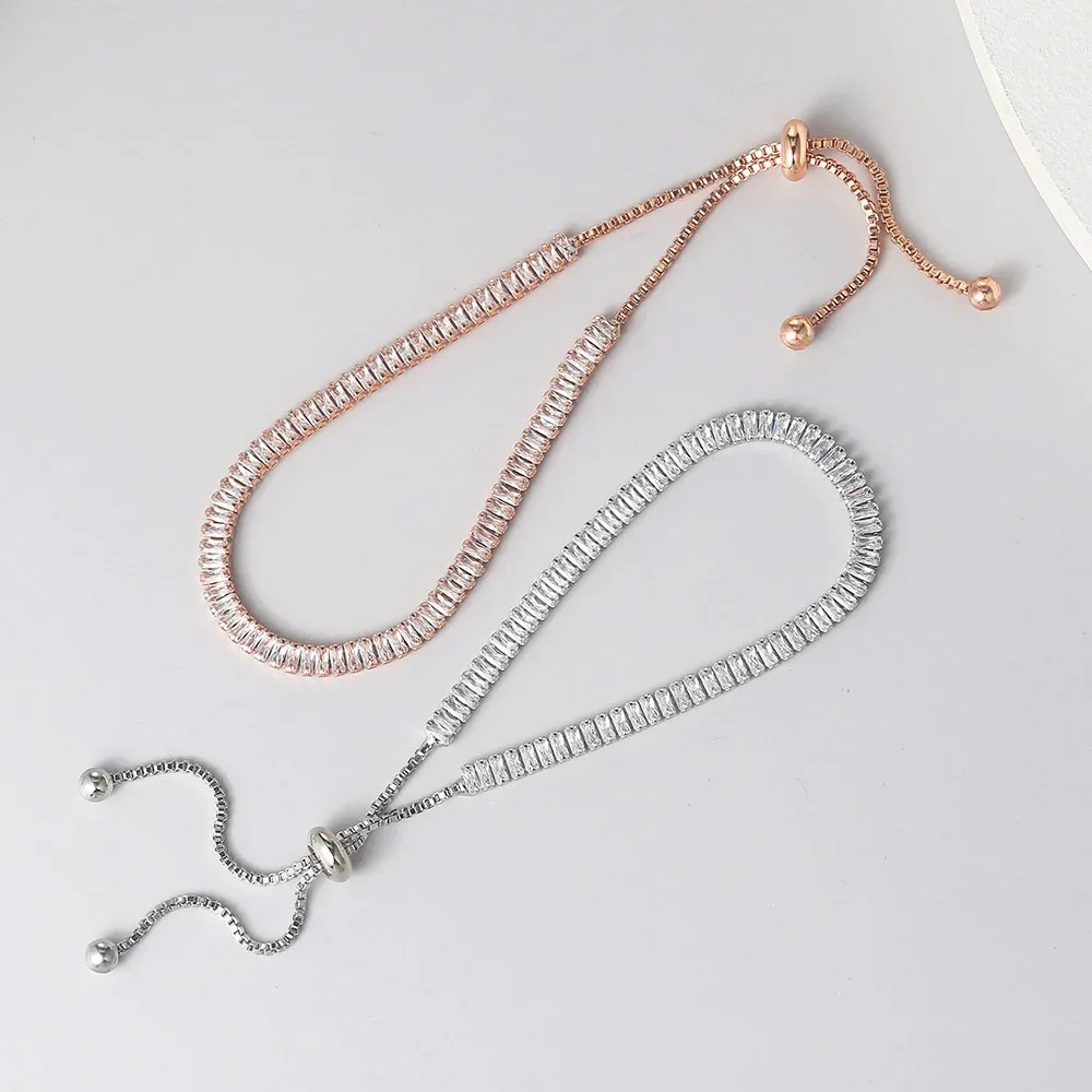 1 5*3 мм Роскошный Кристалл Кубический Прямоугольник Цирконий Браслет Теннис для