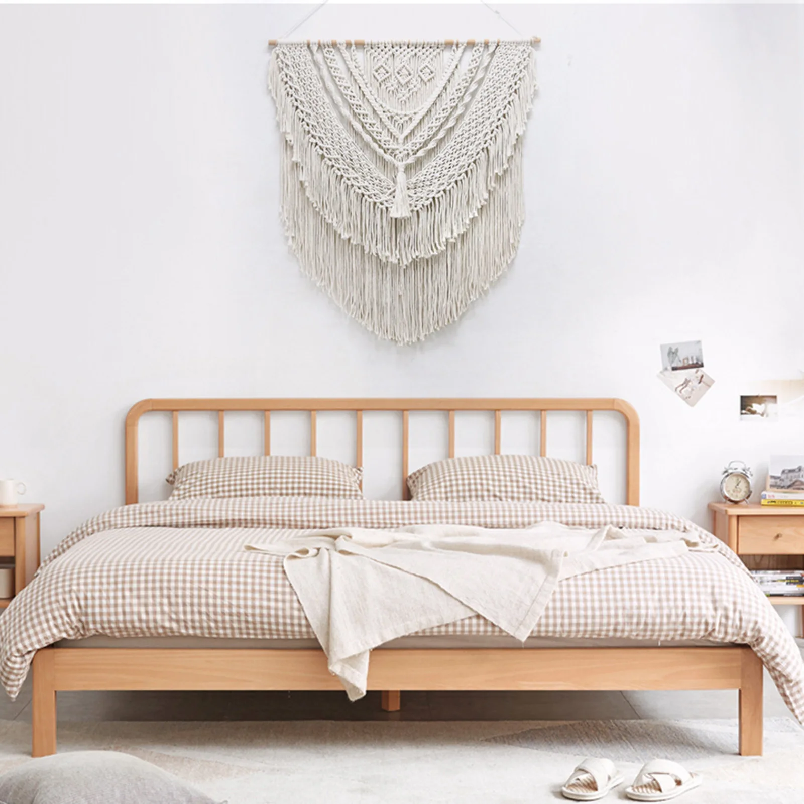 

Wall Hanging Boho Macrame Tapestry Hand-woven Bohemia Tassel Curtain Tapestry Wedding Backgrou Boho Decoration Tassel