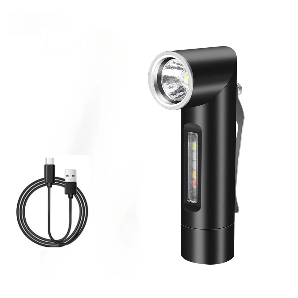 Портативный LED фонарик из алюминия, 500LM, 12 режимов, USB Type-C