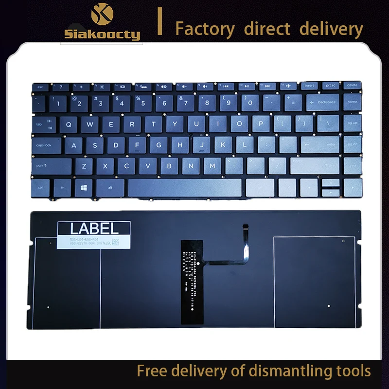 

Siakoocty NEW for HP Spectre 13-AF 13-af000 13-af500 Keyboard Backlit US Black