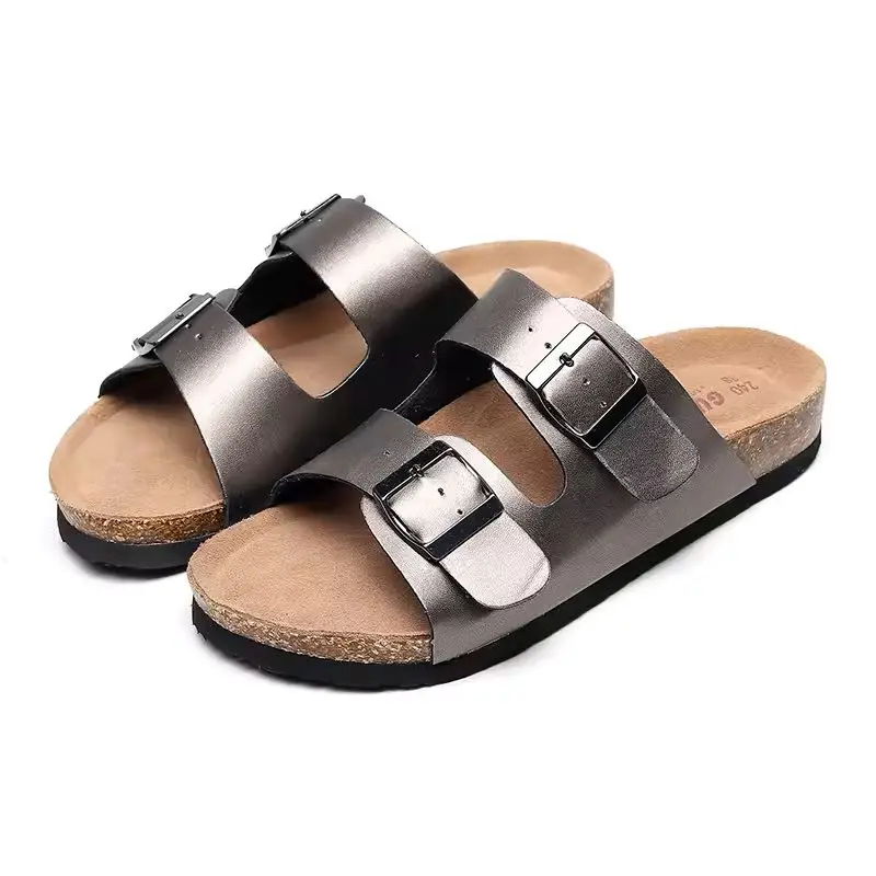 Женские тапочки серебристого цвета уличная пляжная повседневная обувь прочная