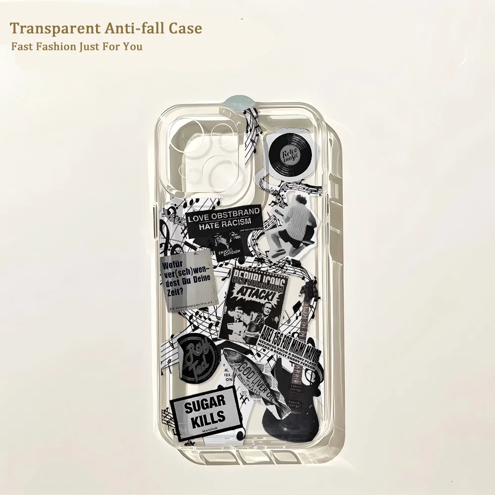 Фото Чехол для телефона с гитарой Ins Poster для Samsung Galaxy A55 A35 A25 A15 A05s A54 A24 A14 A06 A05 A13 A53 A33 A23 4G 5G Задняя крышка №1