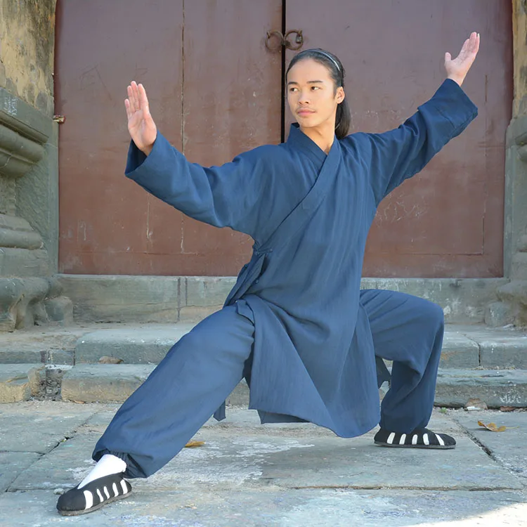 

2PCS Cotton Linen Men Unisex Tai Chi Kungfu Martial Arts Uniforms Chinese Traditional Shirt+pant Meditation Wing Chun Wushu Set
