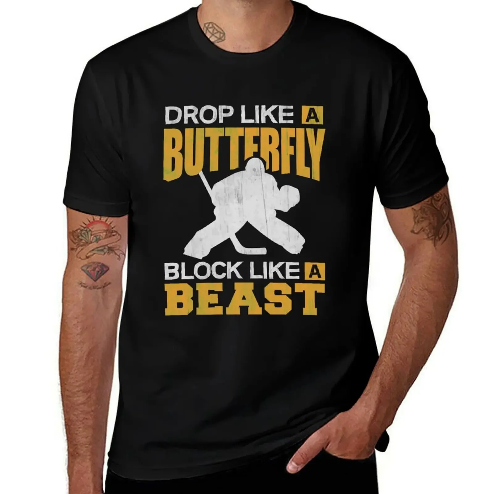 Фото Хоккейная футболка Golie Gift Block Like a Beast, хоккейная футболка, мужская одежда, мешковатые рубашки, мужские футболки с рисунком, забавные №1