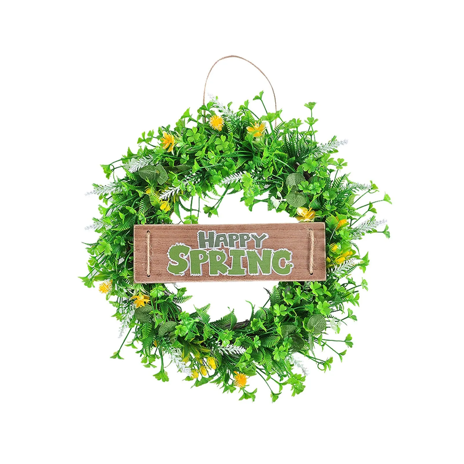 

Decorations Spring Decor Window Front Porch Summer Artificial Outdoor/Indoor Yellow Door Wreath Lights for Battery Operated