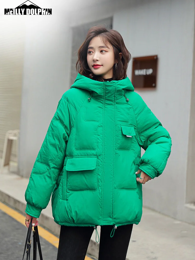 2022 Winter Clothes Women Short Jacket Thick Hooded Cotton Padded Coats Female Loose Puffer Parkas Ladies Winter Coat