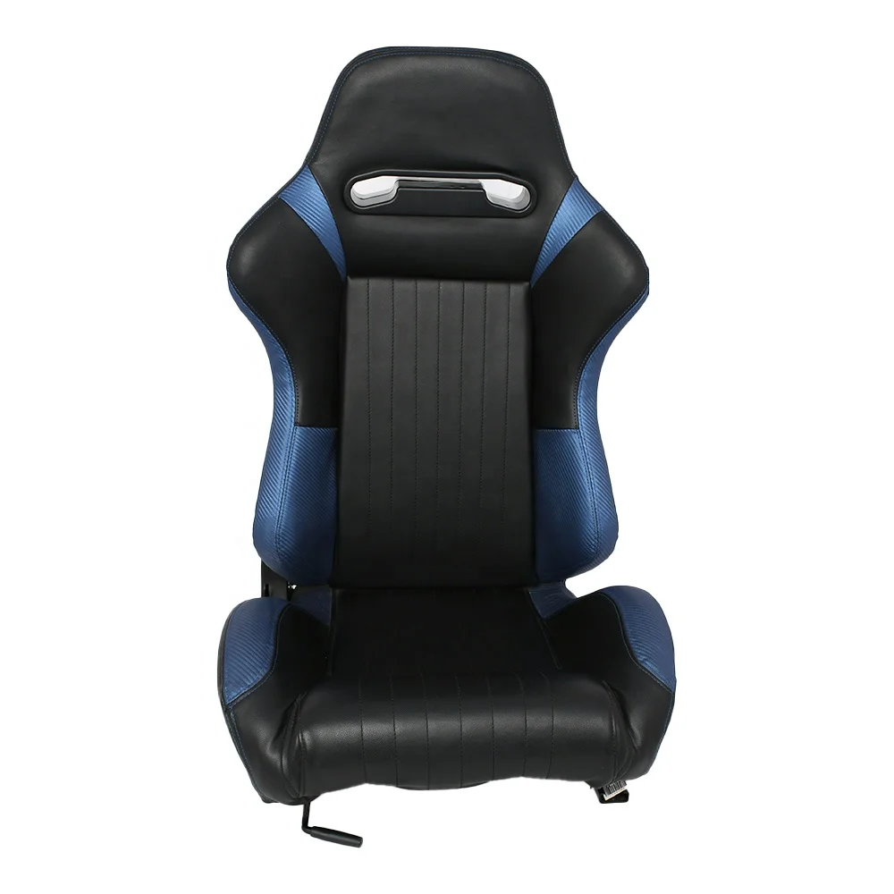 

Racing seat adjustable black carbon fiber + PVC leather reclining bucket sports seat universal