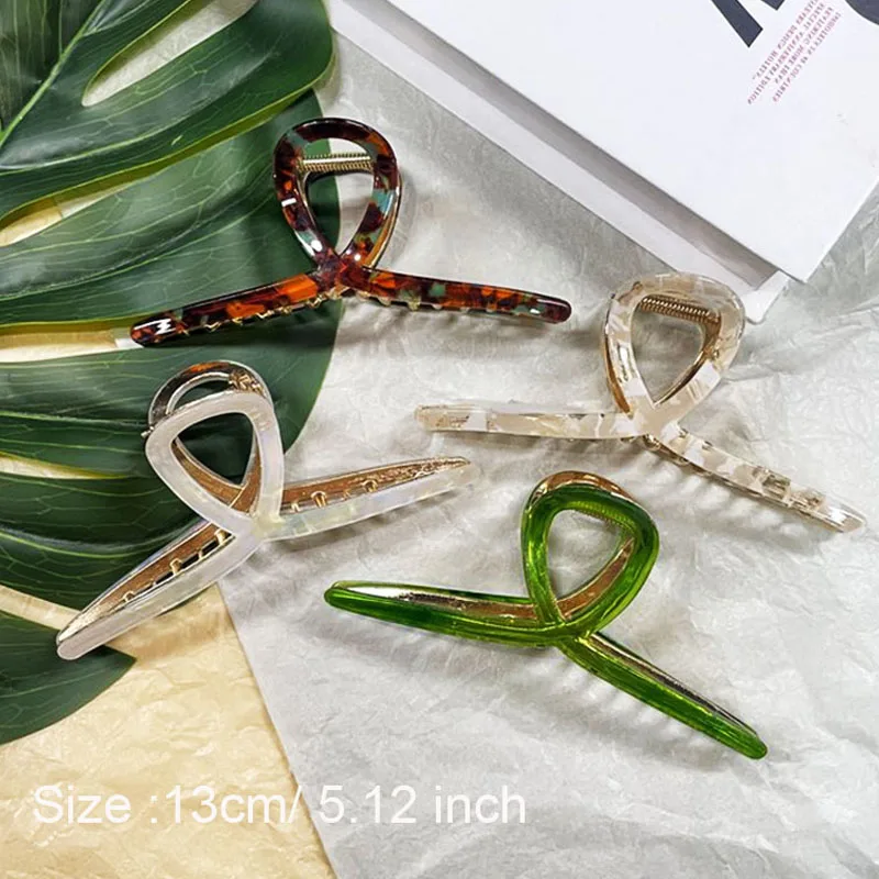 

2023 Fashion Hair Claw Acetic Hairpin for Women Large Hair Claw Shark Clip Women's Tough ColorfulHair Accessories Gift