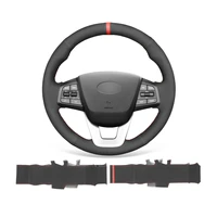diy custom soft black suede steering wheel cover for hyundai ix25 2014 2016 creta