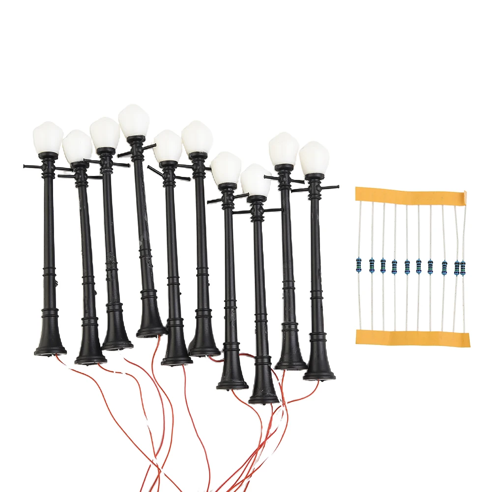 

10pcs/set Model LED Street Lamp Lighting Mast Light Single Head Train Layout Toys For Children Under 14 Years O Scale Layouts