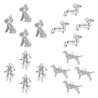 30pcs dog charm silver color alloy supplies diy jewelry making necklace earrings charm pendant handmade accessories animal charm