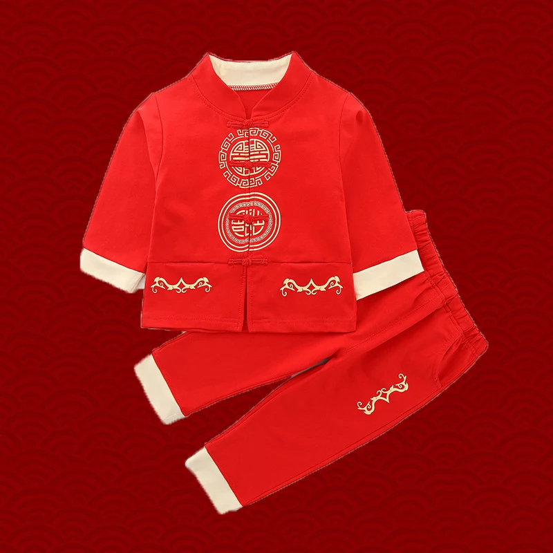 Традиционный китайский костюм для новорожденных девочек и мальчиков 2022 Тан с