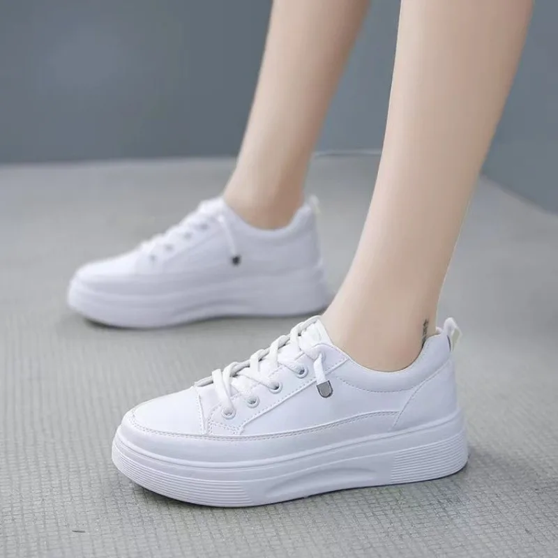 

Comemore Ladies Casual Women Shoes Female Sneaker White Shoes Woman Student Thick Sole Increase 3cm Shoe 2023 Fashion Sneakers