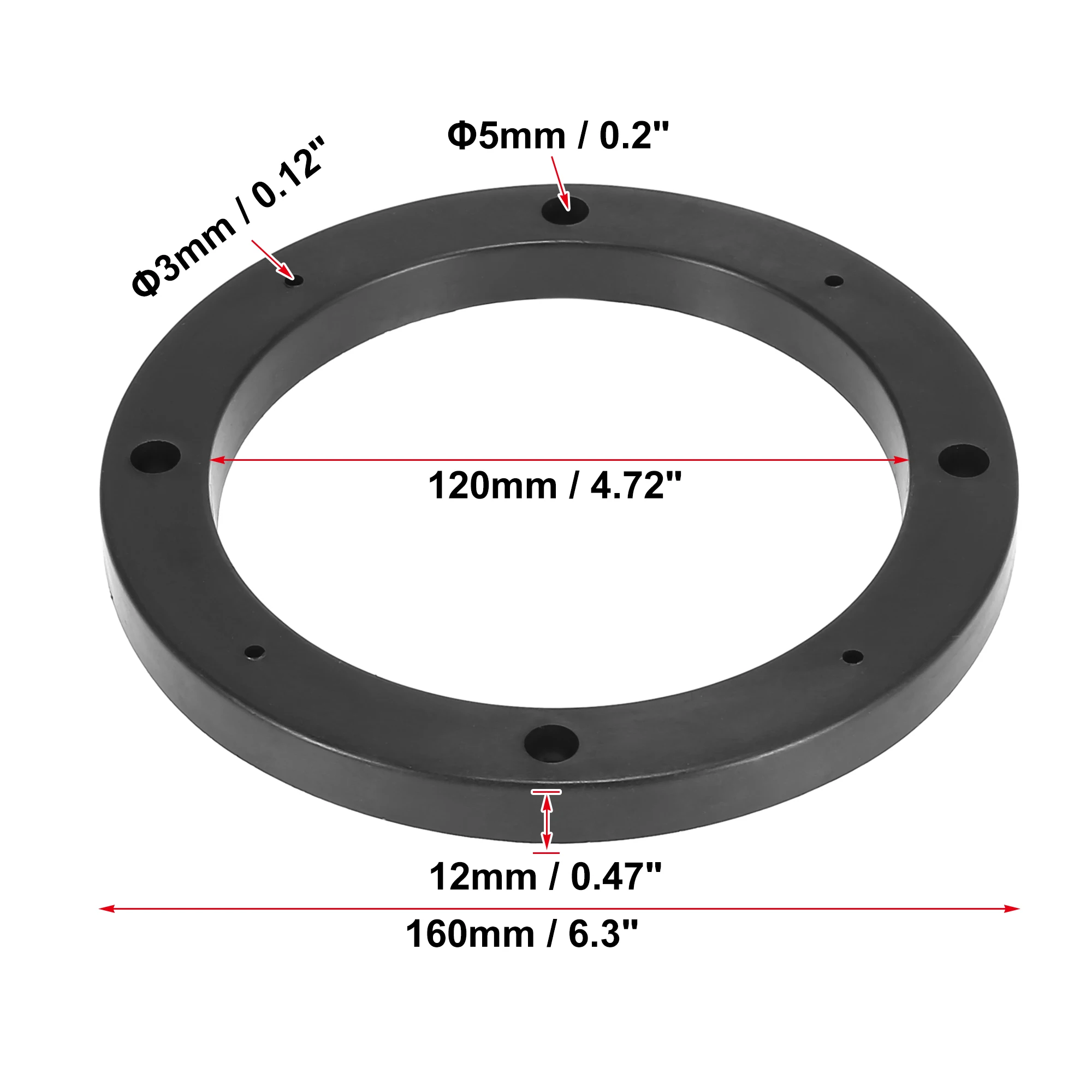 

X Autohaux 2-4 шт. 4 дюйма 5 дюймов 6,5 дюймов автомобильная черная полая универсальная прокладка для динамика монтажная прокладка пластиковая 120 мм ID