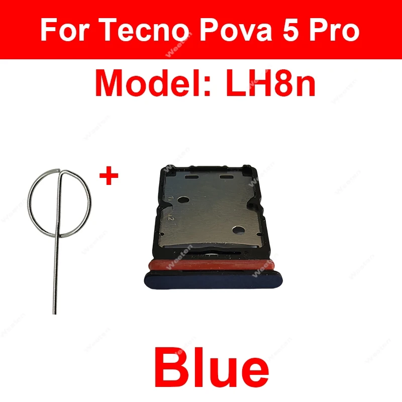 Держатель лотка для SIM-карты для Tecno Pova 5 Pro 5G, слот для лотка для SIM-карты, устройство для чтения карт SIM, запасные части для ремонта (art.: 3920cd58577d3) - 3920cd58577d3