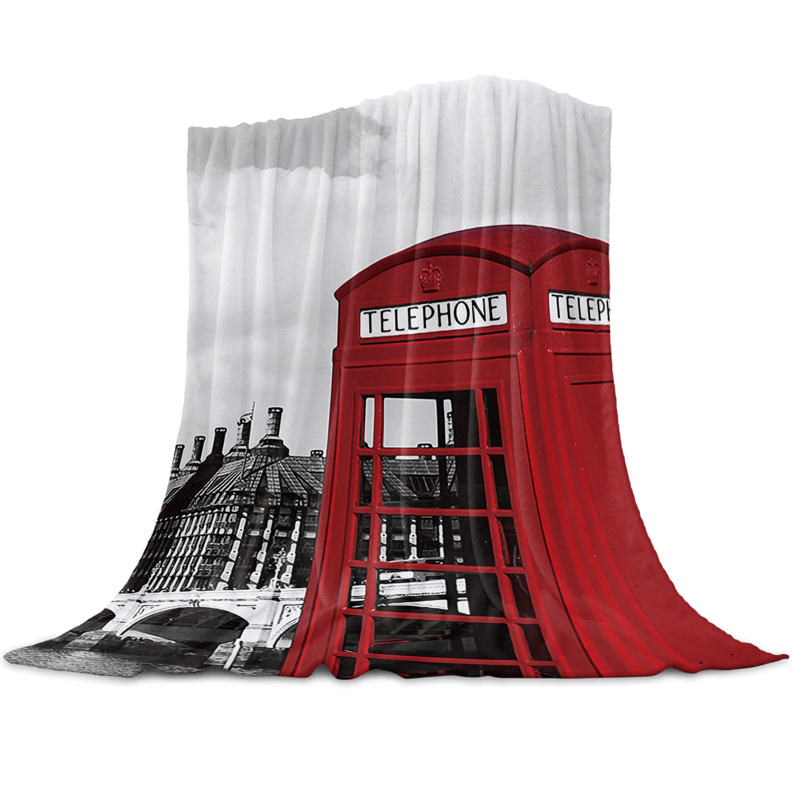 

Vehicle Bedspread Blanket High Density London Building Big Ben Super Soft Flannel Blankets for Sofa Bed Car Portable