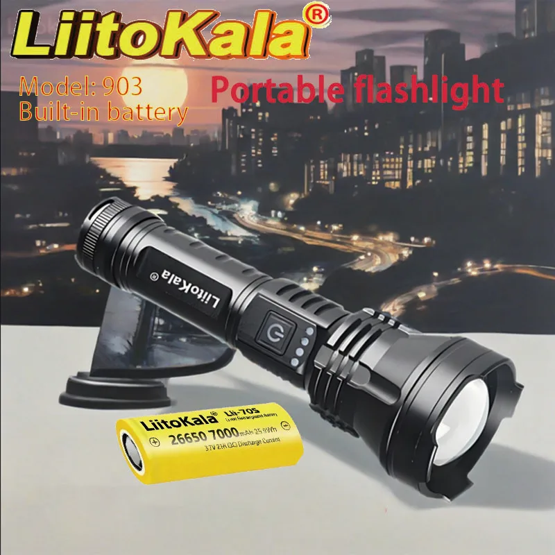 

Высокояркий фонарик Liitoka без аккумулятора, USB перезаряжаемый зум, бытовой уличный фонарь для кемпинга и рыбалки.