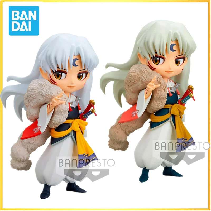 

In stock Bandai Original Banpresto Q Posket Inuyasha Sesshoumaru 14cm Anime Figure Action Pvc Doll Collection Toys