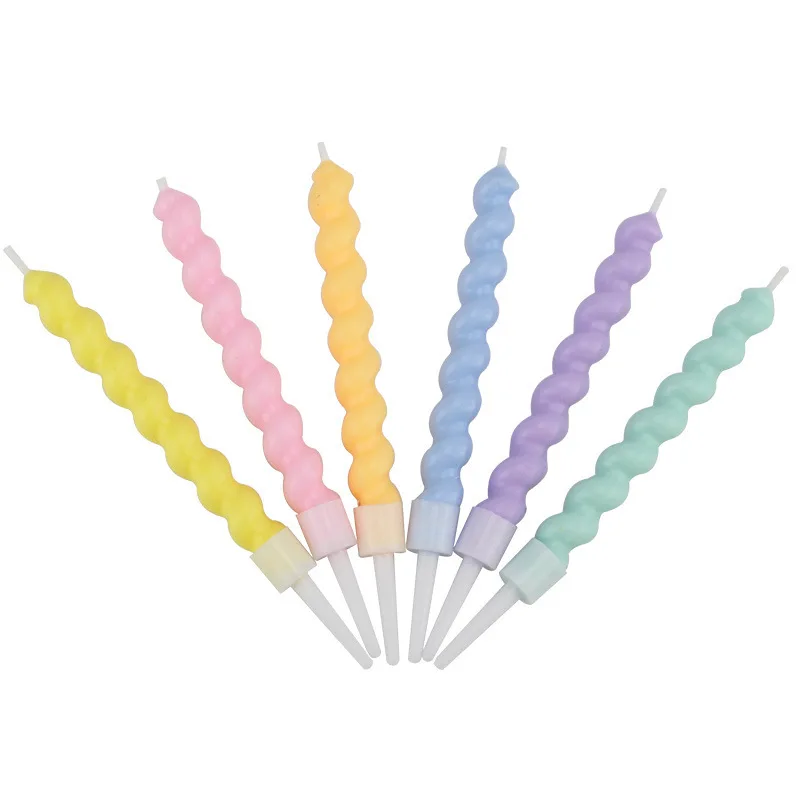 

6pcs Candles Birthday Candle Decorating Candy Colored Thread Birthday Candles Color Cake Decoration Birthday Candle Flameless m