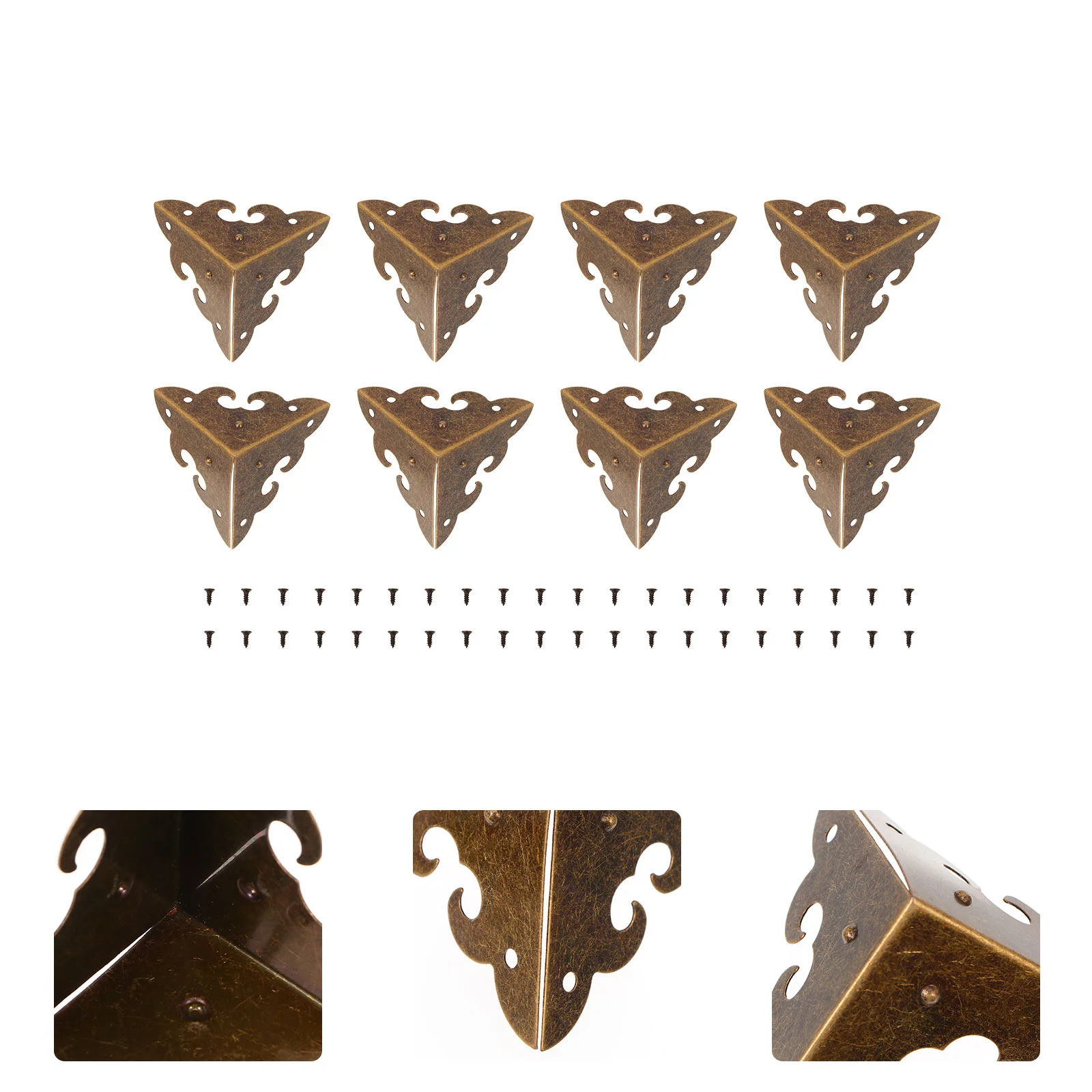 

8Pcs Protective Corner Decorative Corner Wooden Box Corner Gift Case Leg for Furniture Home