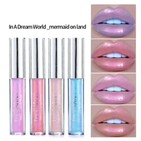 6 colors glitter liquid lip gloss tint laser holographic mermaid lipsticks cosmetics shiny pigment waterproof makeup