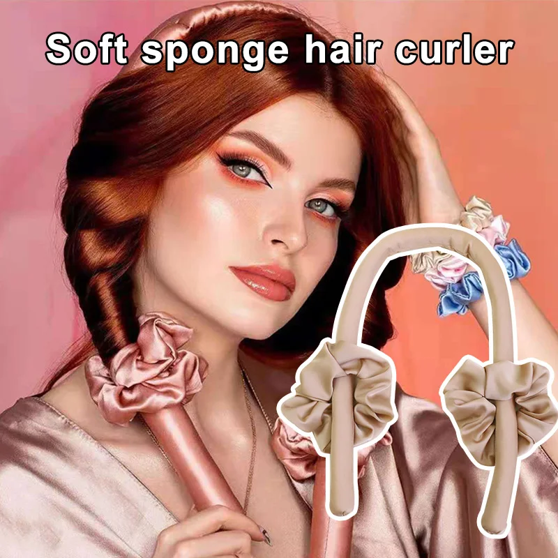 

Soft Sponge hair curler no heat heatless curls products tools beauty rollers for women fashion headband tie hair tie clip set