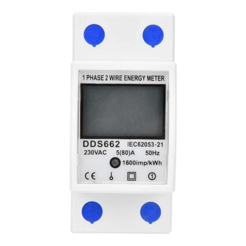

220V 80A 50Hz Single Phase Din Rail Digital Display Electricity Power Meter DropShipping