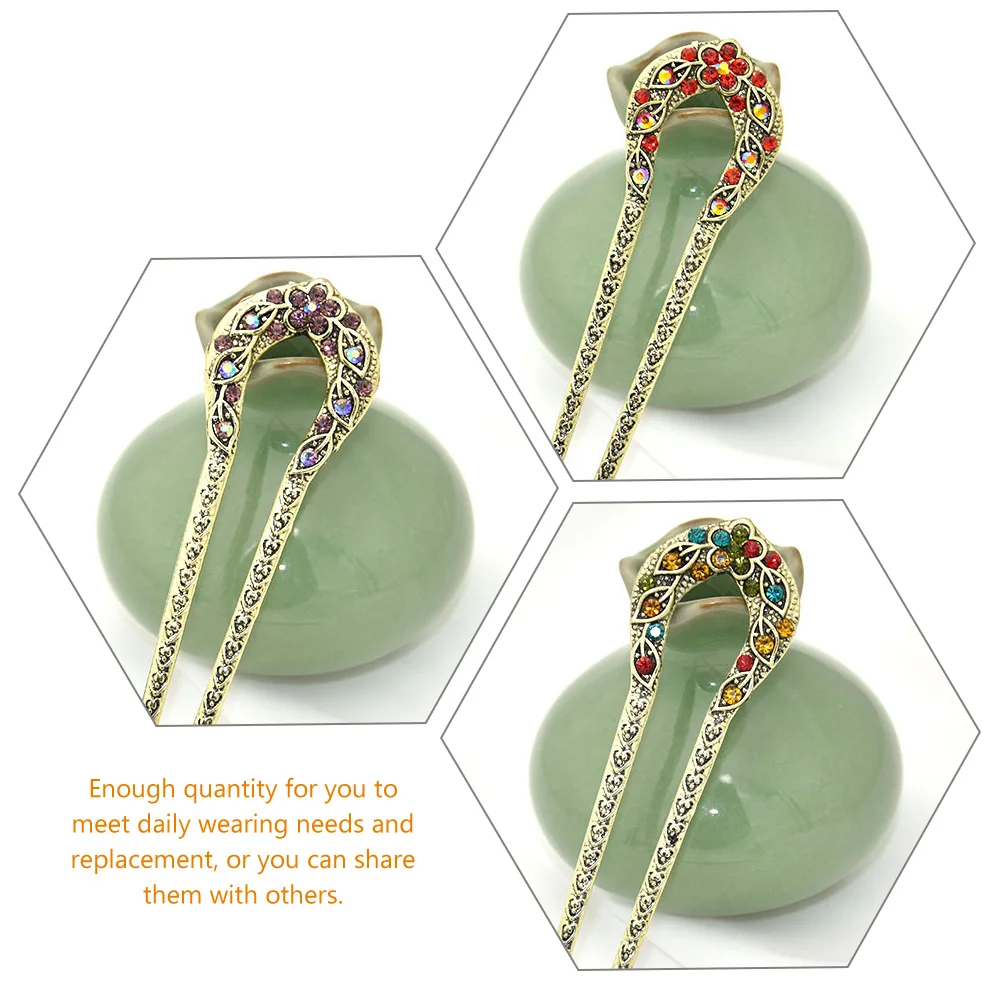 Винтажная заколка для волос со стразами женские зажимы держатель булочек