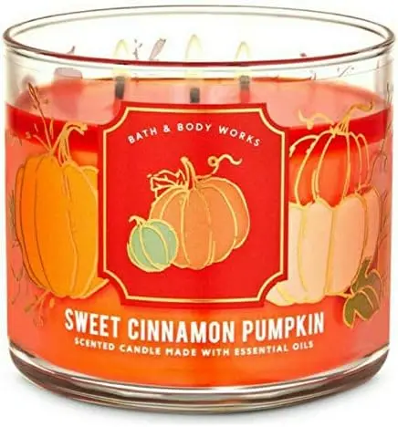 

& Body Works Sweet Cinnamon Pumpkin 2020 Edition 3-Wick Scented Candle with Essential Oils 14.5 oz / 411 g Perfume Incense holde