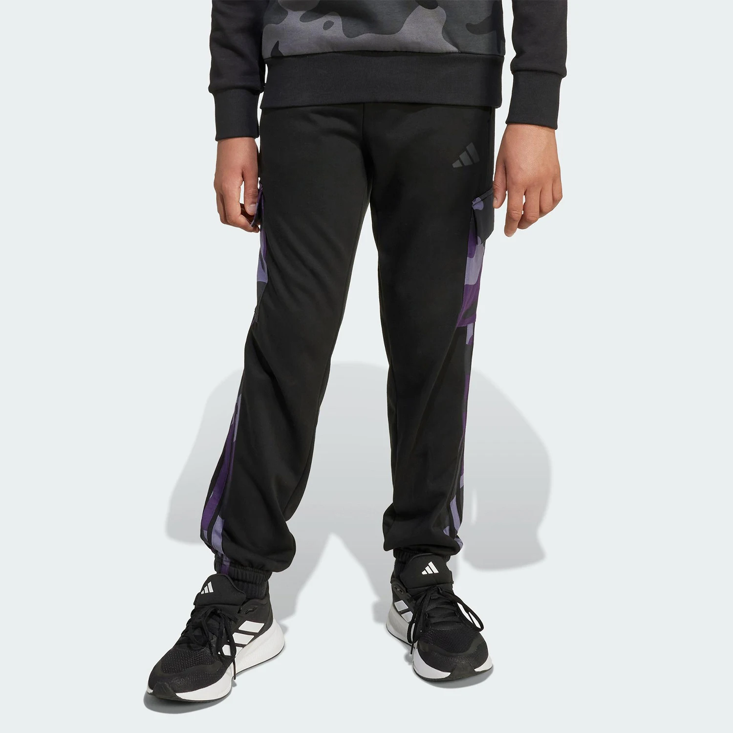 Фото Оригинальные ветрозащитные брюки Adidas J CAMO 3S CGO P для подростков JW2472 №1