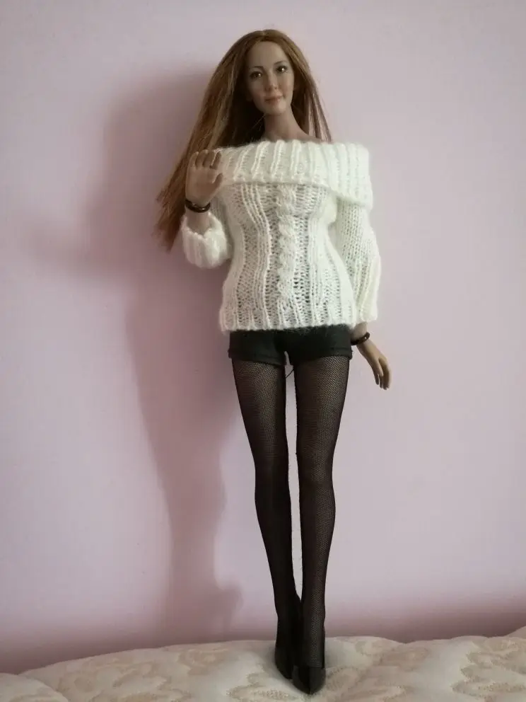 

NEW 1:6 Scale White Sweater With A Sleeve For 12" Female PH UD JO Body Doll