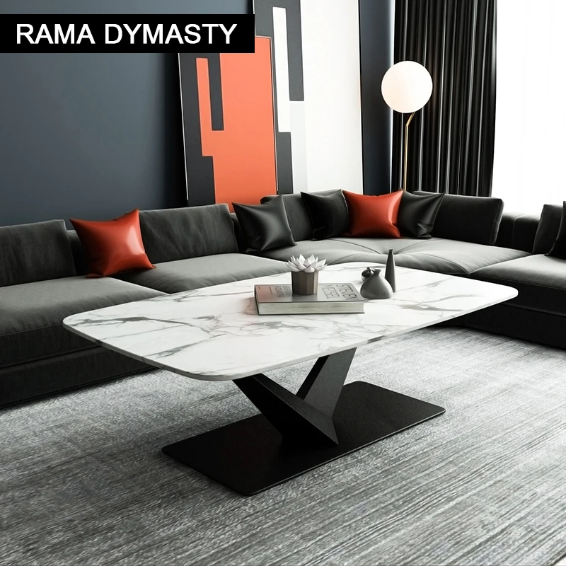

Modern marble coffee table creativity shape design living room modern rectangle coffee table