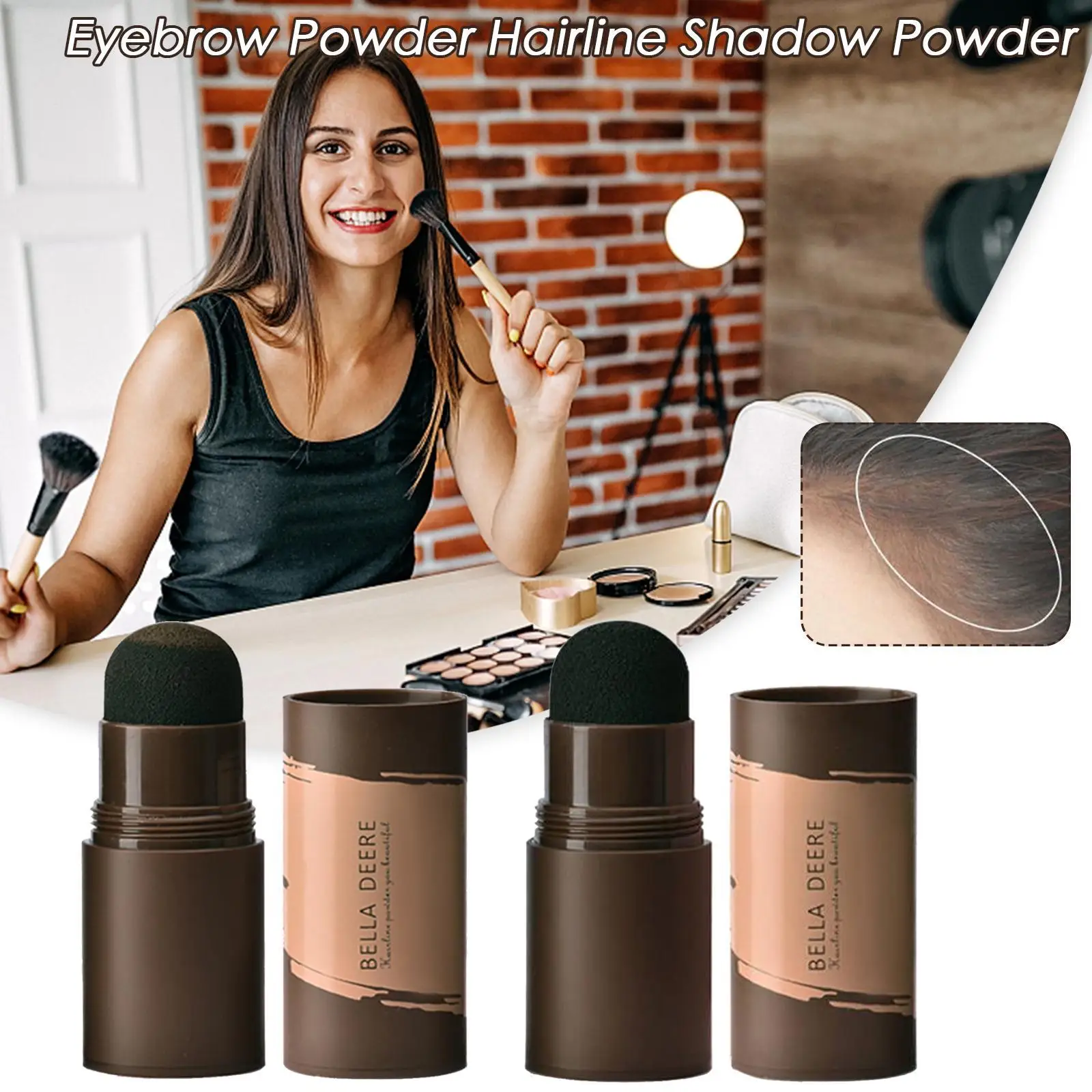 

Hairline Eyebrow Powder Hair Fluffy Powder Instantly Black Root Cover Up Natural Instant Hairline Shadow Powder Hair Concealer