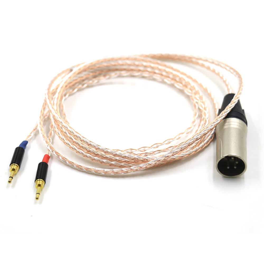 Монокристаллический медный серебристый смешанный кабель для наушников HIFIMAN HE1000