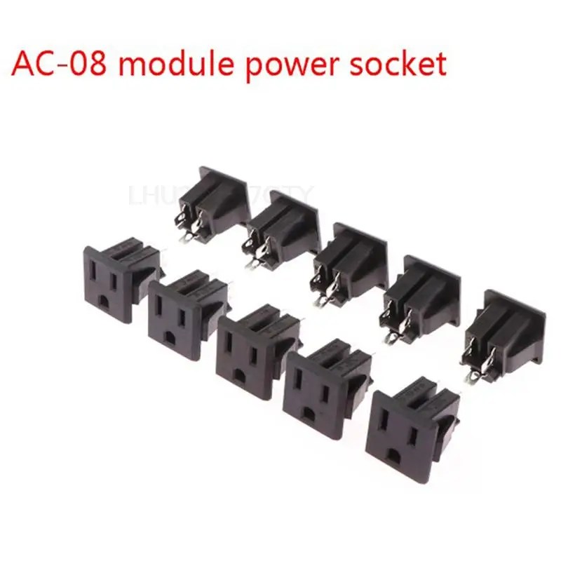 

Chassis Female 3PIN AC US Nema AC-08 Inline Socket Plug Adapter Connector Power Supply Output Outlet