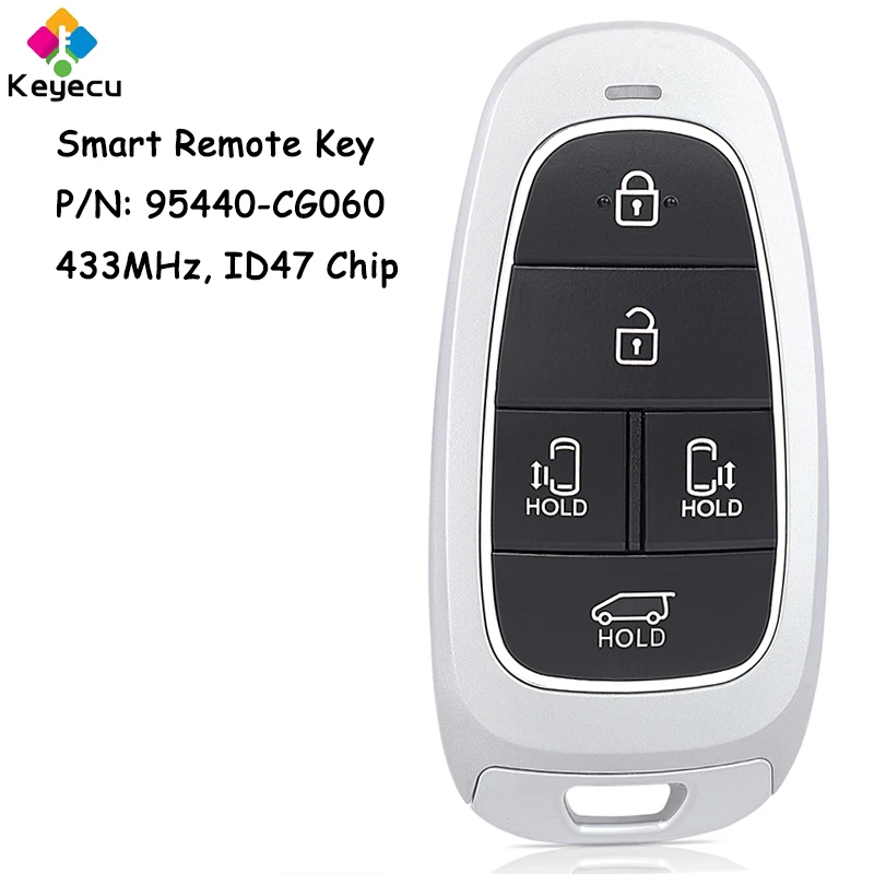 

Умный пульт дистанционного управления KEYECU с 5 кнопками, чип ID47 433 МГц для Hyundai Staria 2022 Fob 95440-CG060 FCC ID: TQ8-FOB-4F27