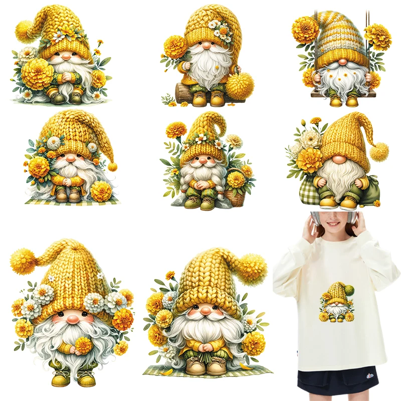 Акварель летняя Marigold Elf dtf переводит готовый к нажатию Термоперенос на детскую