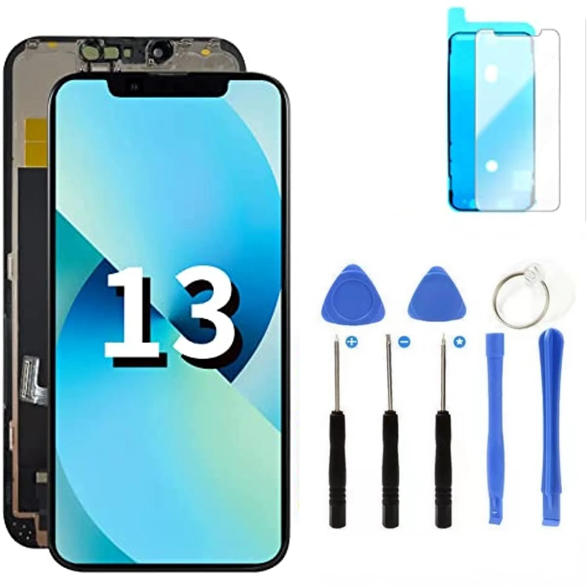 

Ace Tech Cellular LCD Screen Replacement for iPhone 13 6.1 inch Touch Screen Display Digitizer Frame Assembly W/Repair Kit