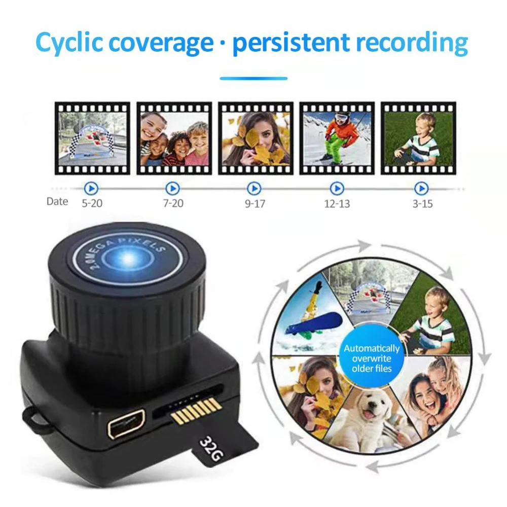 

Tiny Mini Camera Portable HD Video Audio Recorder Webcam Y2000 Camcorder Small DV DVR Security Secret Nanny Sport Micro Cam