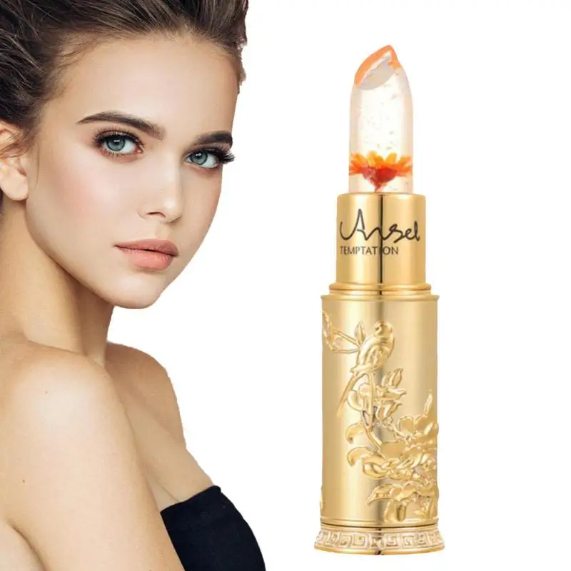 

Flower Jelly Transparent Waterproof Discoloration Lipstick God Lips Temperature Discoloration Lasting Lipstick