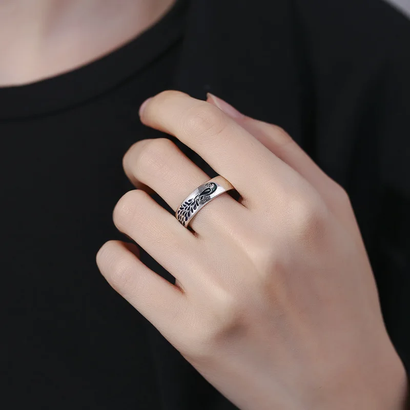 Мужское Винтажное кольцо с эмалью в этническом стиле