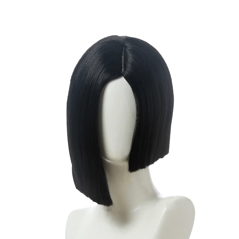 

Game Valorant Viper Cosplay Wig Short Straight Black Cosplay Wigs Heat Resistant Synthetic Hair Halloween Role play + Wig Cap