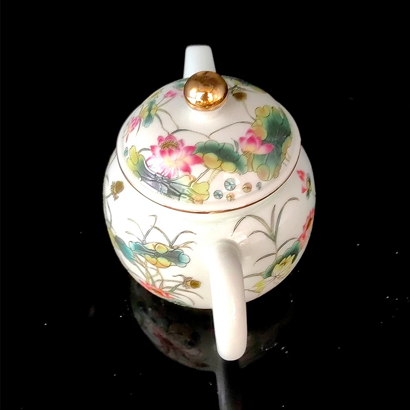 Chinese Jingdezhen Vintage Porcelain Accessories Infuser Teapot Samovar With Strainer Ceremony For Te Guan Yin Oolong Green Tea images - 6